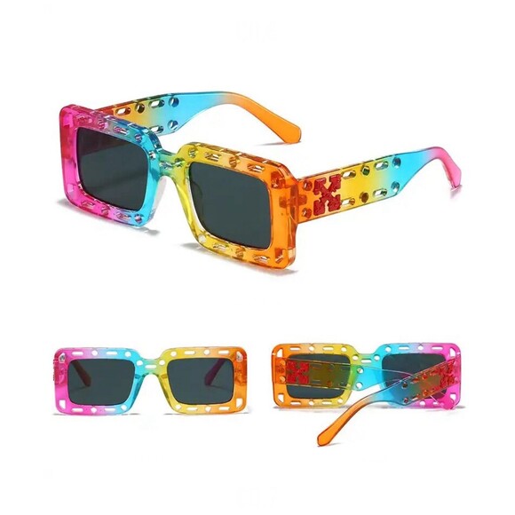 2024 Luxury Brand Designer Square Hollow Out Sunglasses - Picture 4 of 5